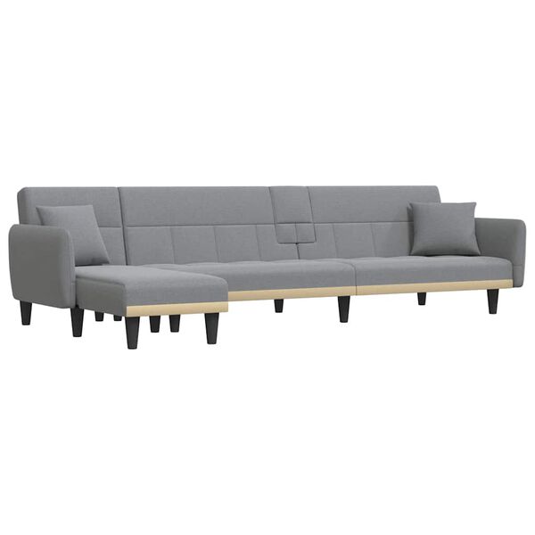 vidaXL Καναπές Κρεβάτι Γωνιακός Αν. Γκρι 275x140x70 εκ. Υφασμάτινος