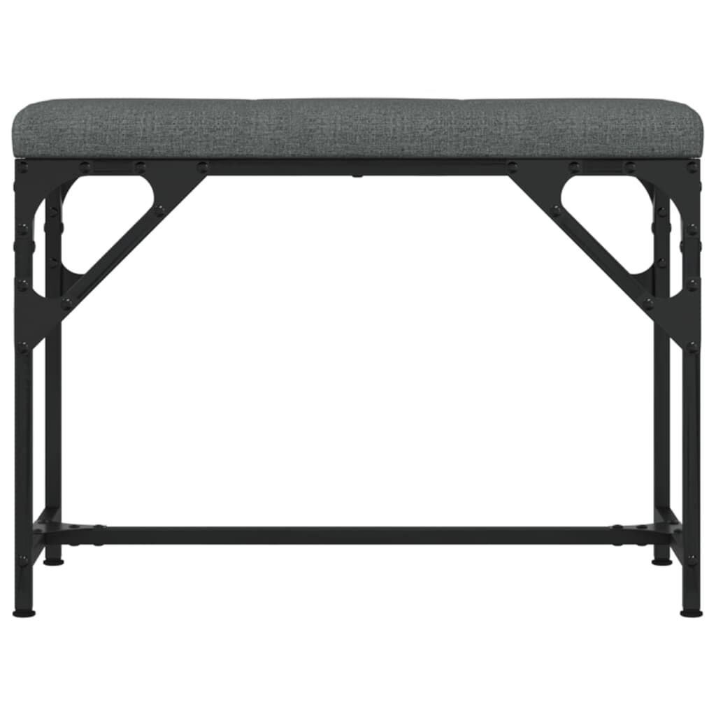 vidaXL Πάγκος Τραπεζαρίας Σκούρο Γκρι 62 x 32 x 45 εκ. Ατσάλι / Ύφασμα