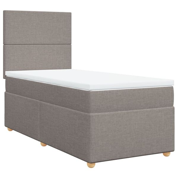 vidaXL &Kappa;&rho;&epsilon;&beta;ά&tau;&iota; Boxspring &mu;&epsilon; &Sigma;&tau;&rho;ώ&mu;&alpha; Taupe 90x200 &epsilon;&kappa;. &Upsilon;&phi;&alpha;&sigma;&mu;ά&tau;&iota;&nu;&omicron;
