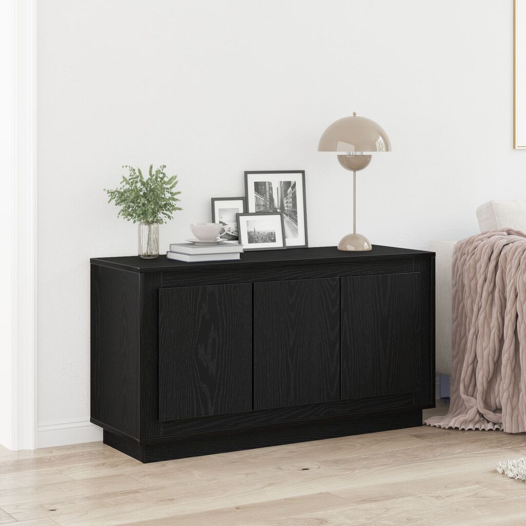 vidaXL Σαλονάκι Μαύρο Δρυς 102x35x55 εκ Επεξεργασμένο Ξύλο
