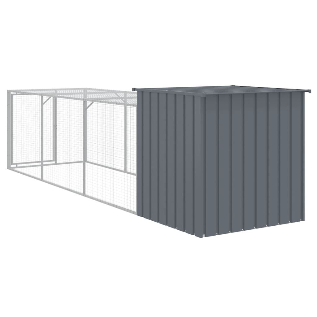 vidaXL Κοτέτσι με Περίβολο Ανθρακί 110x405x110 εκ. Γαλβαν. Χάλυβας