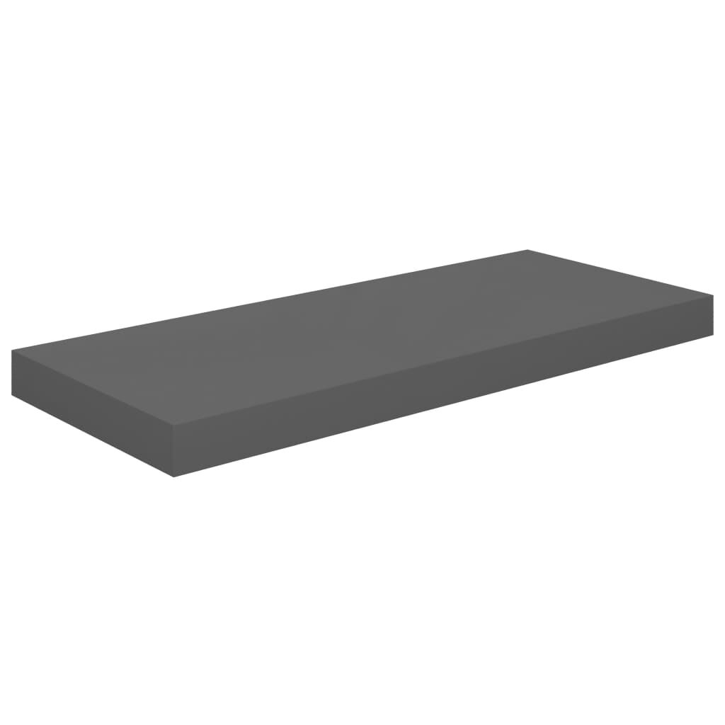 vidaXL Ράφια Τοίχου Γυαλιστερά Γκρι 4 Τεμάχια 60 x 23,5 x 3,8 εκ. MDF