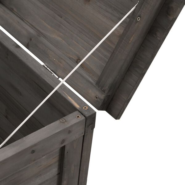 vidaXL Μπαούλο Αποθ. Κήπου Ανθρακί 50x49x56,5 εκ Μασίφ Ξύλο Ελάτης