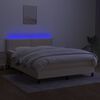 vidaXL &Kappa;&rho;&epsilon;&beta;ά&tau;&iota; Boxspring &mu;&epsilon; &Sigma;&tau;&rho;ώ&mu;&alpha; & LED &Kappa;&rho;&epsilon;&mu; 140x200 &epsilon;&kappa;. &Upsilon;&phi;&alpha;&sigma;&mu;ά&tau;&iota;&nu;&omicron;