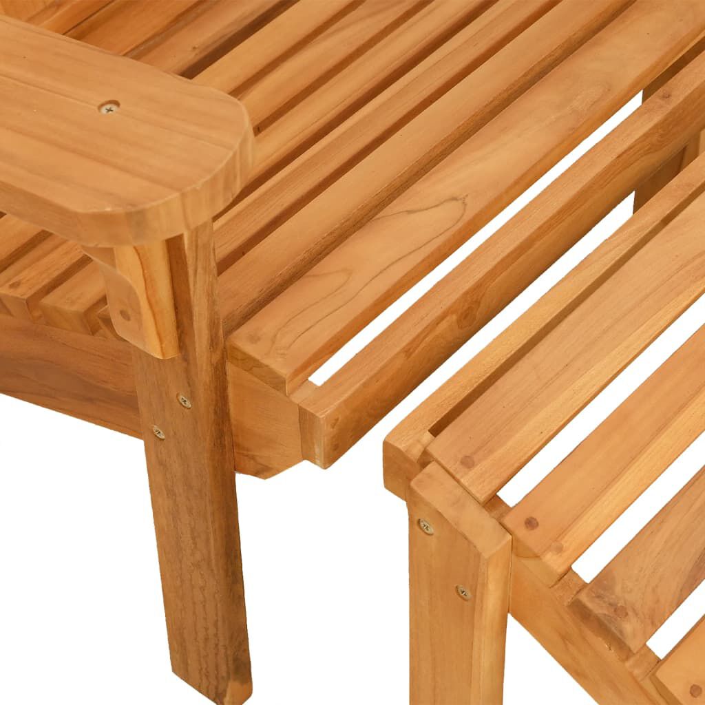 vidaXL Καρέκλα Κήπου Adirondack με Υποπόδιο Μασίφ Ξύλο Teak