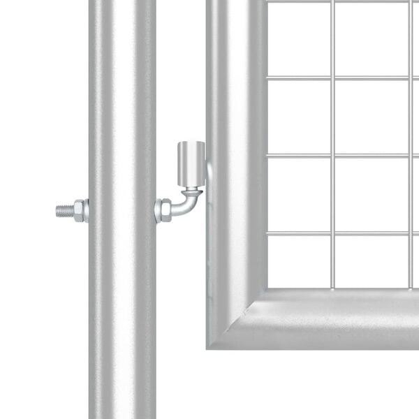 vidaXL Πόρτα Περίφραξης με Πλέγμα Ασημί 400 x 175 εκ. Γαλβαν. Χάλυβας