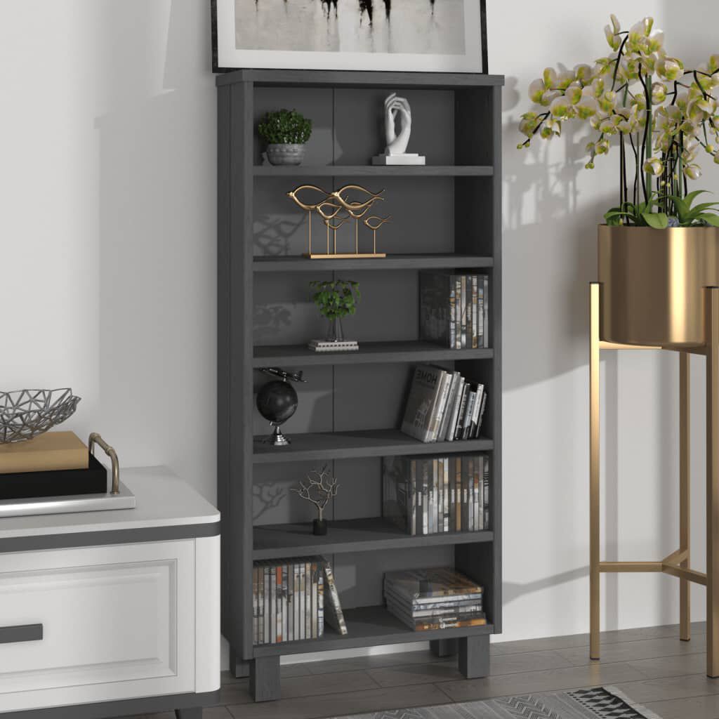 vidaXL Ραφιέρα CD HAMAR Σκ. Γκρι 45x18x100 εκ. Μασίφ Ξύλο Πεύκου