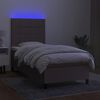 vidaXL &Kappa;&rho;&epsilon;&beta;ά&tau;&iota; Boxspring &mu;&epsilon; &Sigma;&tau;&rho;ώ&mu;&alpha; & LED Taupe 80x200 &epsilon;&kappa;. &Upsilon;&phi;&alpha;&sigma;&mu;ά&tau;&iota;&nu;&omicron;