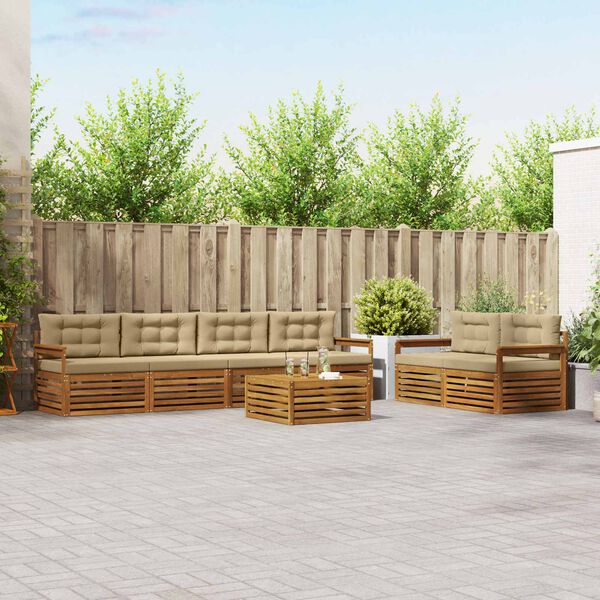 vidaXL &Sigma;&epsilon;&iota;&rho;ά &Kappa;&alpha;&nu;&alpha;&pi;έ &Epsilon;&xi;&omega;&tau;&epsilon;&rho;&iota;&kappa;&omicron;ύ &mu;&epsilon; &mu;&alpha;&xi;&iota;&lambda;ά&rho;&iota; 7 pcs &Phi;&upsilon;&sigma;&iota;&kappa;ό &kappa;&alpha;&iota; &Mu;&pi;&epsilon;&zeta;