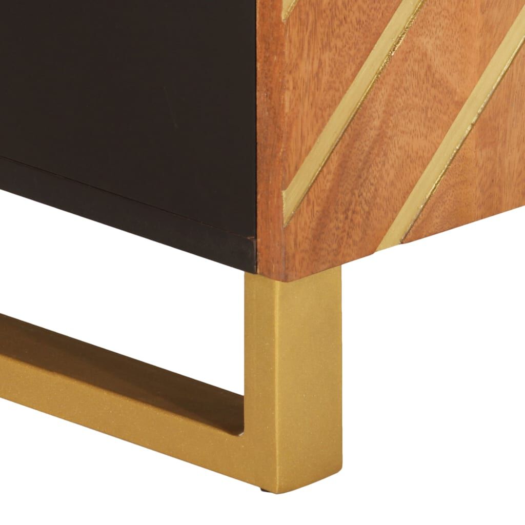 vidaXL Έπιπλο Τηλεόρασης Καφέ/Μαύρο 105x33,5x46 εκ. Μασίφ Ξύλο Μάνγκο