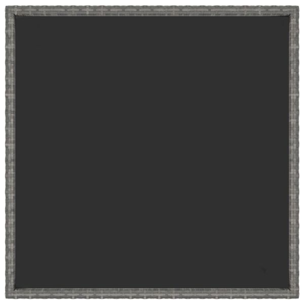 vidaXL Τραπέζι Κήπου Γκρι 90 x 90 x 75 εκ. από Συνθετικό Ρατάν