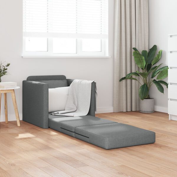 vidaXL Καναπές-Κρεβάτι Δαπέδου 2 σε 1 Σκ. Γκρι 112x174x55 εκ. Ύφασμα