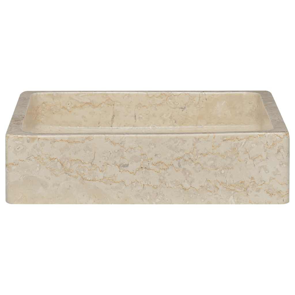 vidaXL Νιπτήρας Κρεμ 40 x 40 x 10 εκ. Μαρμάρινος