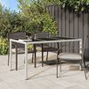 vidaXL Τραπέζι Κήπου για Φαγητό Λευκό 150 x 90 x 75 cm Πολυ ράταν