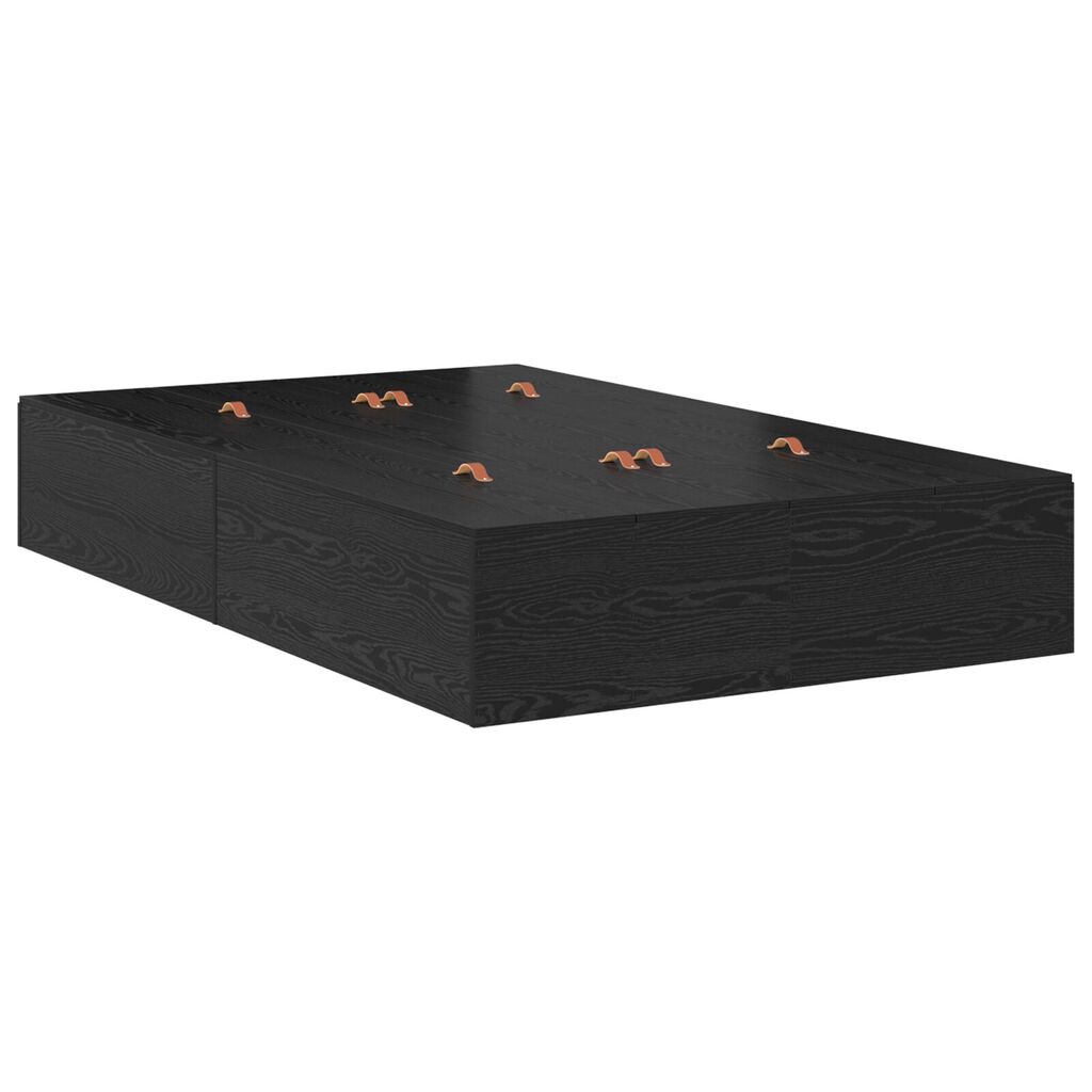vidaXL Κρεβάτι με αποθηκευτικό χώρο Μαύρη Δρυς 120x190 εκ