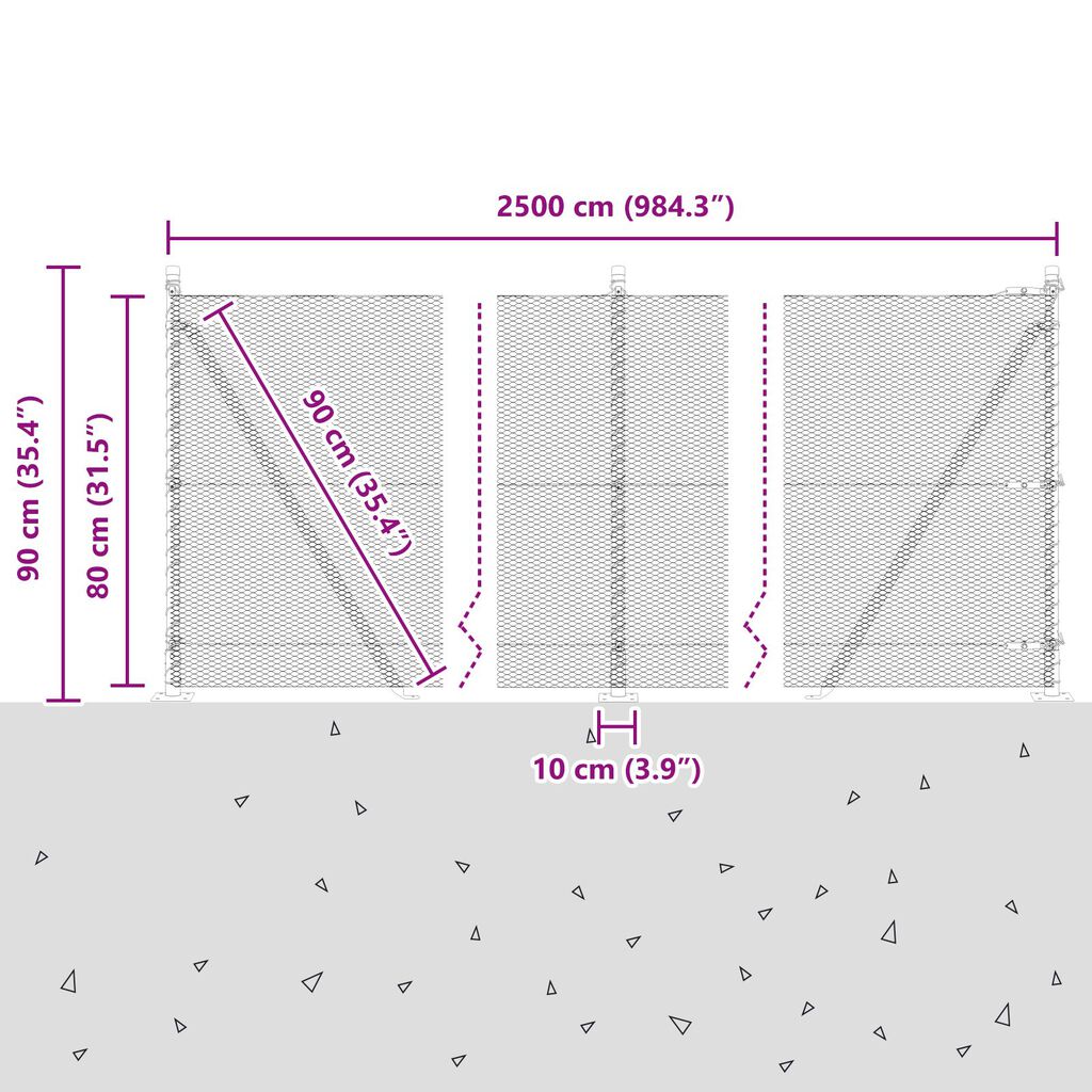 vidaXL Εξαγωνικός Φράκτης Πράσινος 0.8x25 μ Χάλυβας