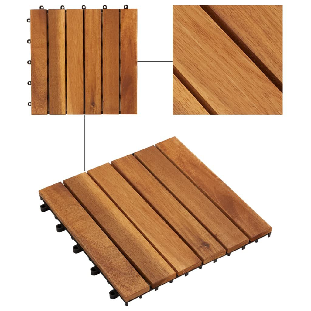vidaXL Πλακάκια Deck Κάθετο Σχέδιο Σετ 20τεμ. 30x30εκ από Ξύλο Ακακίας
