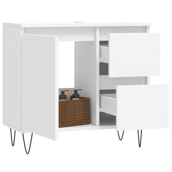 vidaXL Ντουλάπι Μπάνιου Λευκό 65 x 33 x 60 εκ. από Επεξεργασμένο Ξύλο