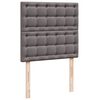 vidaXL Κρεβάτι Boxspring με Στρώμα Γκρι 100x200εκ. από Συνθετικό Δέρμα