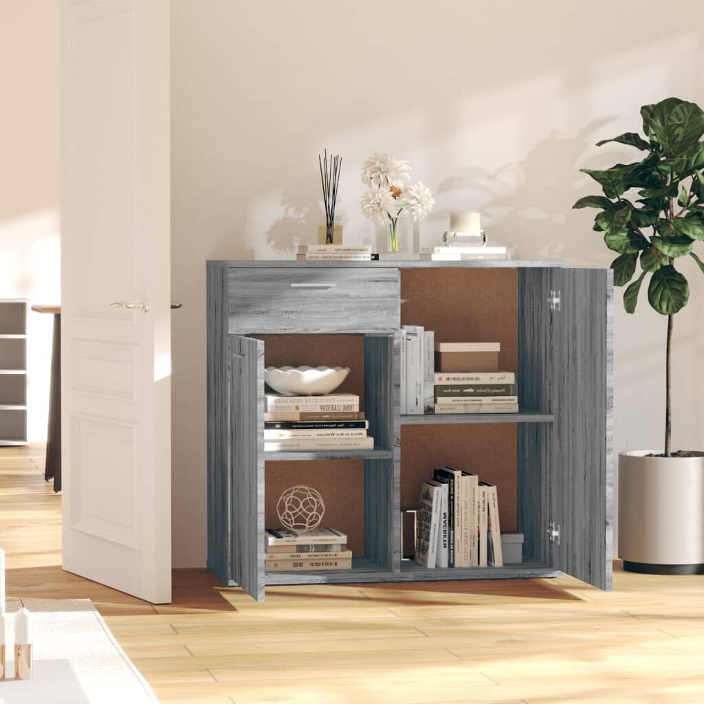 vidaXL Ντουλάπι Γκρι Sonoma 80 x 36 x 75 εκ. από Επεξεργασμένο Ξύλο