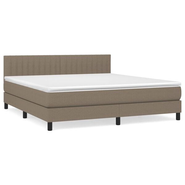 vidaXL &Kappa;&rho;&epsilon;&beta;ά&tau;&iota; Boxspring &mu;&epsilon; &Sigma;&tau;&rho;ώ&mu;&alpha; Taupe 160x200 &epsilon;&kappa;. &Upsilon;&phi;&alpha;&sigma;&mu;ά&tau;&iota;&nu;&omicron;