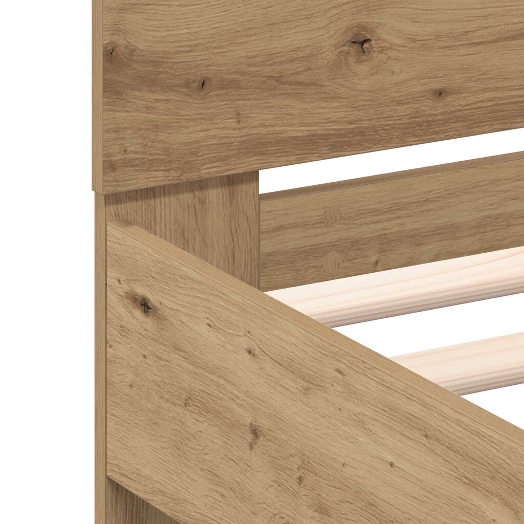 vidaXL Σκελετός Κρεβατιού artisan δρυς 150 x 200 cm Επεξεργασμένο ξύλο