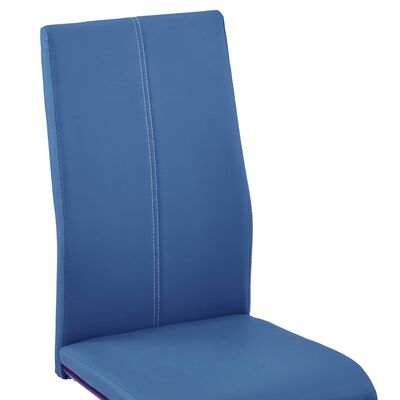 vidaXL Καρέκλες Τραπεζαρίας «Πρόβολος» 2 τεμ. Μπλε από Συνθετικό Δέρμα