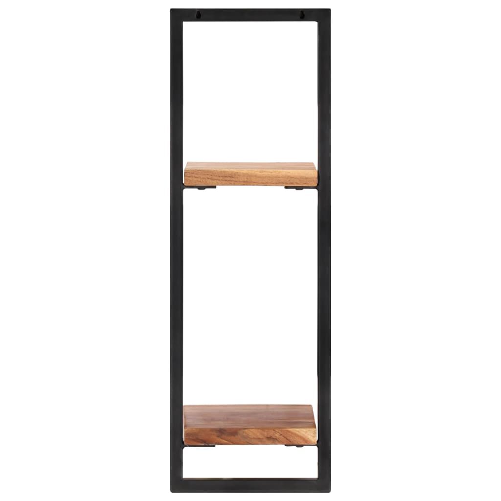 vidaXL Ράφια Τοίχου 2 Τεμ. 25x25x75 εκ. Μασίφ Ξύλο Ακακίας & Ατσάλι