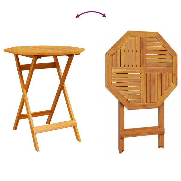 vidaXL Φορητό Σετ Μπιζερί Πτυσσόμενος 3 pcs Καφέ Μασίφ ξύλο ακακίας
