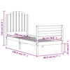 vidaXL Πλαίσιο Κρεβατιού με Κεφαλάρι από Μασίφ Ξύλο Small Single