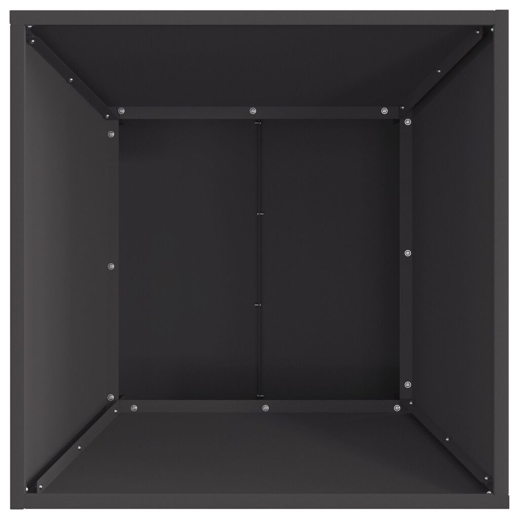 vidaXL Τζάκι Τετράγωνο Μαύρο 60x60x35 εκ. Ατσάλι