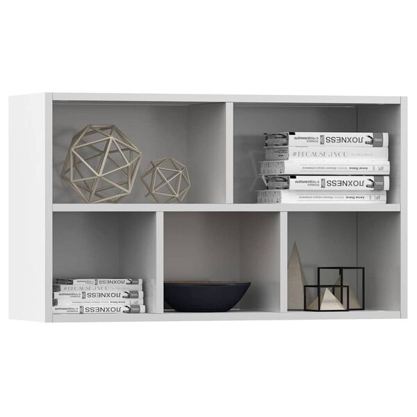 vidaXL Ραφιέρα / Βιβλιοθήκη Λευκή 50 x 25 x 80 εκ. από Επεξ. Ξύλο