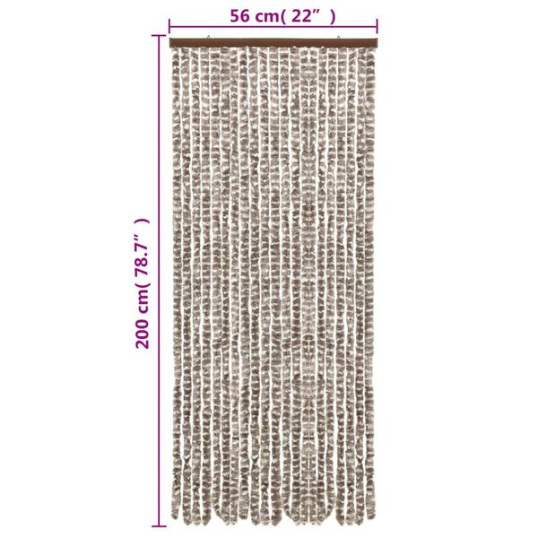 vidaXL Σήτα Εντόμων Taupe / Λευκό 56 x 200 εκ. από Σενίλ