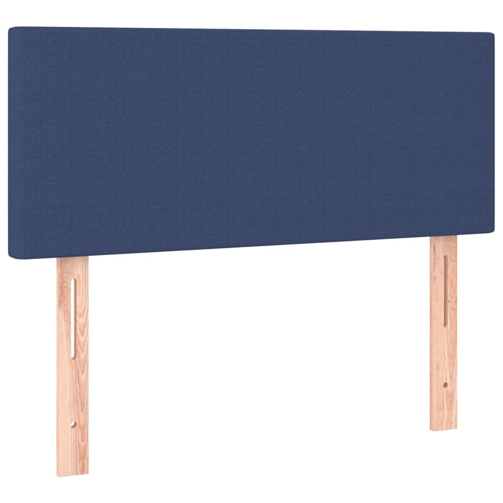 vidaXL Κρεβάτι Boxspring με Στρώμα & LED Μπλε 100x200 εκ. Υφασμάτινο