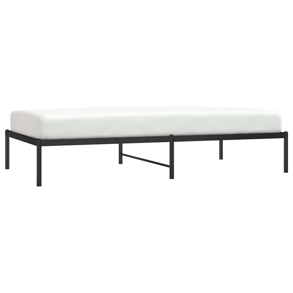 vidaXL Μεταλλικό πλαίσιο κρεβατιού Μαύρο 100x190 cm