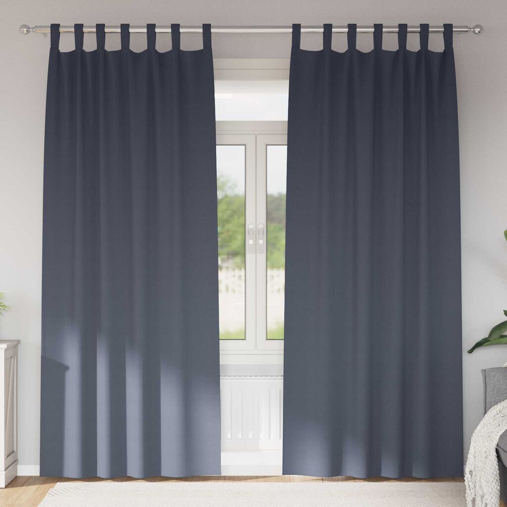 vidaXL Κουρτίνες με κουρτίνες 2 pcs Ανθρακί 245 x 140 εκ. Πολυεστέρας