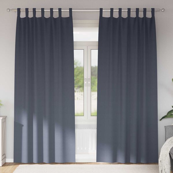 vidaXL Κουρτίνες με κουρτίνες 2 pcs Ανθρακί 245 x 140 εκ. Πολυεστέρας