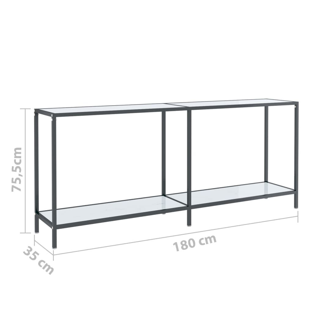 vidaXL Τραπέζι Κονσόλα Λευκό 180 x 35 x 75,5 εκ. από Ψημένο Γυαλί