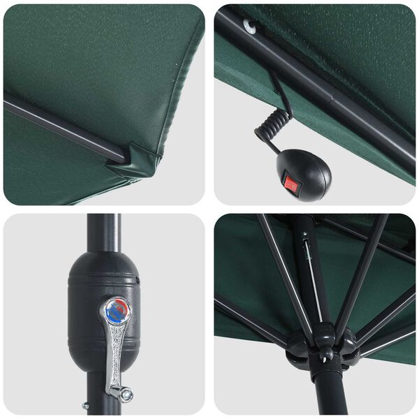 vidaXL Ομπρέλα Κήπου Πράσινο 294 x 150 x 223 εκ ύφασμα