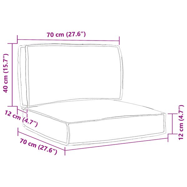 vidaXL Σετ Μαξιλαριών Πάγου Floral 2 pcs Μοτίβο φύλλων 70 x 70 x 12 cm