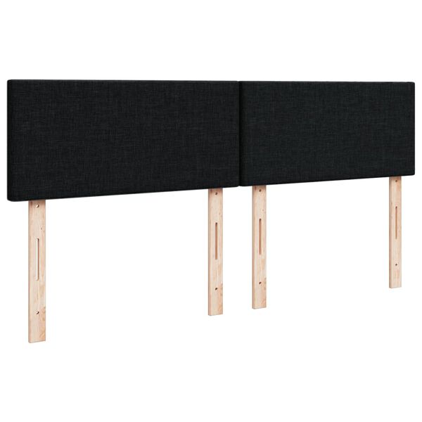 vidaXL Κρεβάτι Boxspring με Στρώμα Μαύρο 140x190 εκ. Υφασμάτινο
