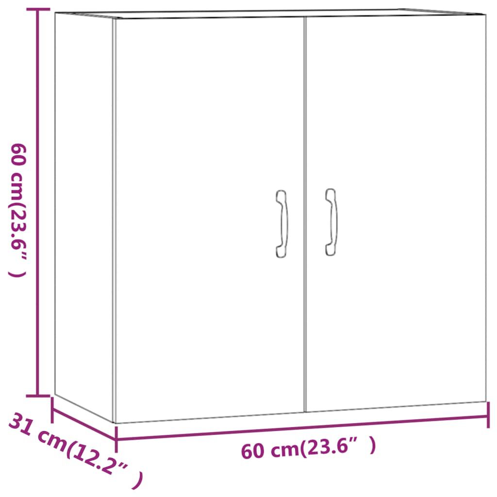 vidaXL Ντουλάπι Τοίχου Λευκό 60 x 31 x 60 εκ. από Επεξεργασμένο Ξύλο