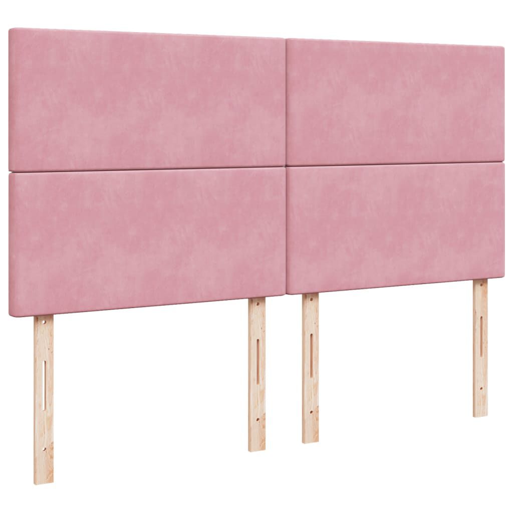vidaXL Κρεβάτι Boxspring με Στρώμα Ροζ 180x200 εκ. Βελούδινο
