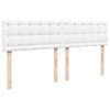 vidaXL Κρεβάτι Boxspring με Στρώμα Λευκό 200x200 εκ. Συνθετικό Δέρμα