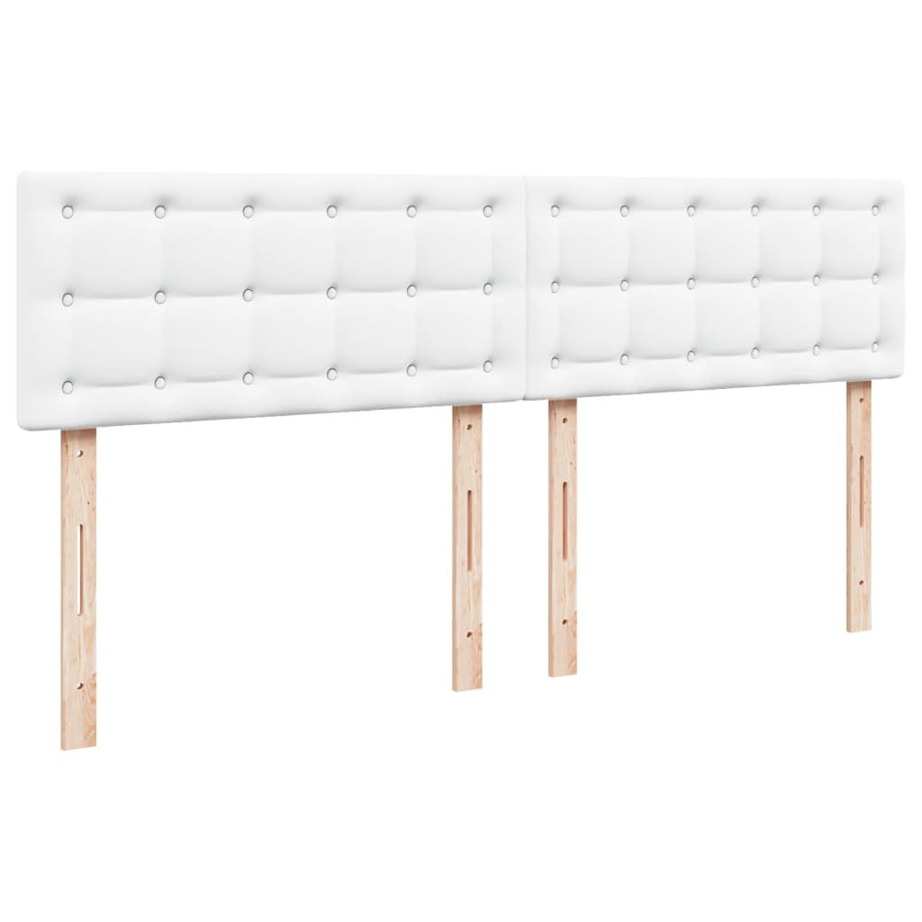 vidaXL Κρεβάτι Boxspring με Στρώμα Λευκό 200x200 εκ. Συνθετικό Δέρμα