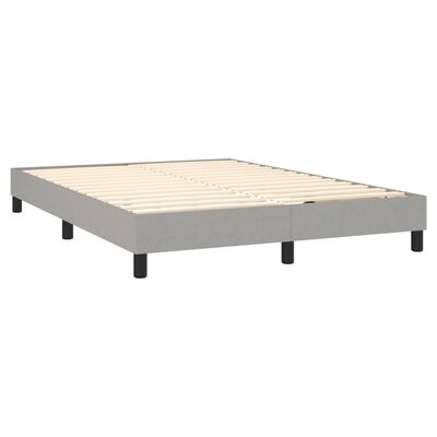 vidaXL Κρεβάτι Boxspring με Στρώμα Ανοιχτό Γκρι 140x190 εκ. Υφασμάτινο