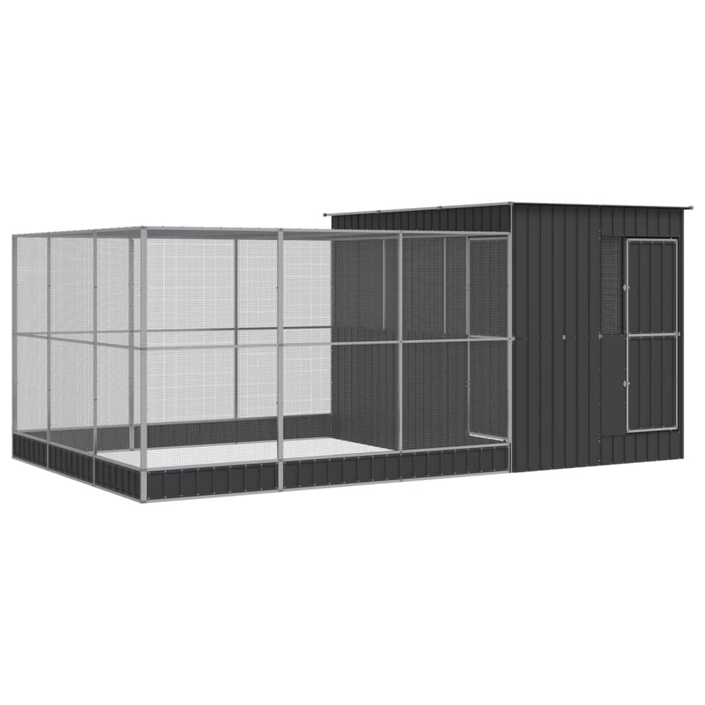 vidaXL Κλουβί με Επέκταση Ασημένιο 497x303x216 εκ. Ατσάλινο