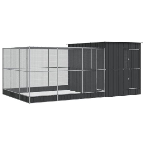 vidaXL Κλουβί με Επέκταση Ασημένιο 497x303x216 εκ. Ατσάλινο