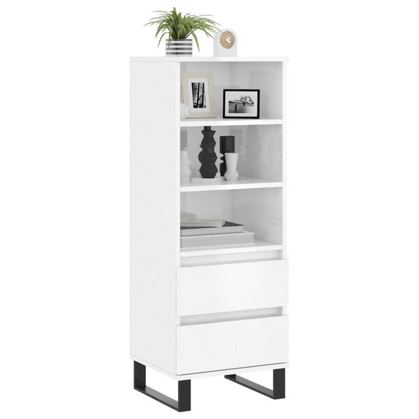 vidaXL Ντουλάπι Γυαλιστερό λευκό 40x36x110 εκ. από Επεξεργασμένο Ξύλο
