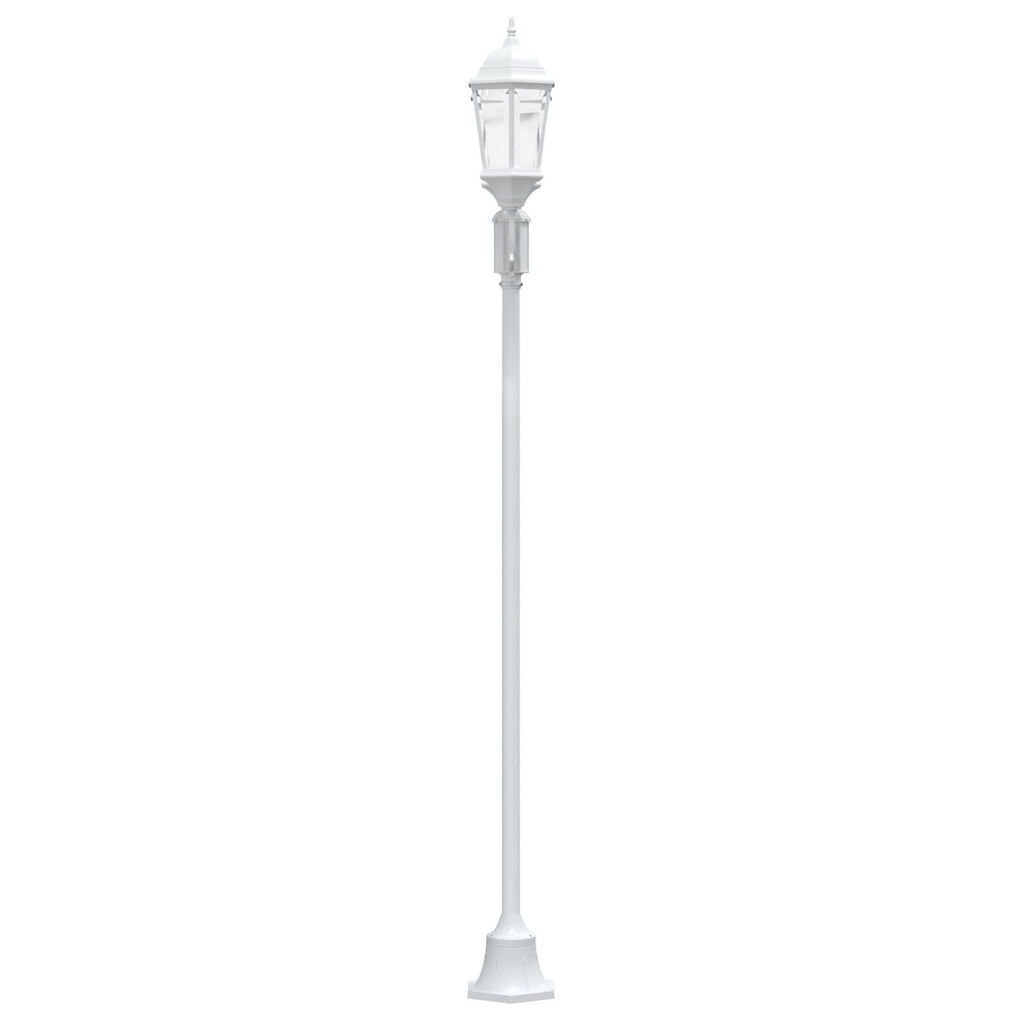 VidaXL Φωτιστικό Κήπου Πόλου 2-Lamp E27 Λευκό 220 εκ Αλουμίνιο
